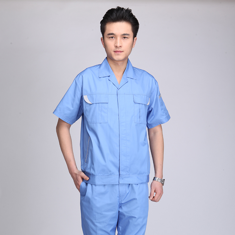 夏季工作服套装男士短袖耐磨劳保服半袖汽修工厂车间厂服工装定制